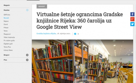 Članak iz magazina GKR: Virtualne šetnje ograncima Gradske knjižnice Rijeka
